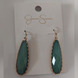 Jessica Simpson Aqua Teardrop Earrings